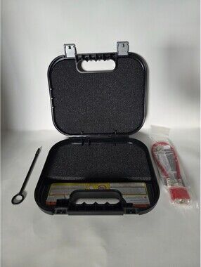 Glock Pistol Case with Foam Insert, Barrel Rod & Cable Lock Set, Black Plastic